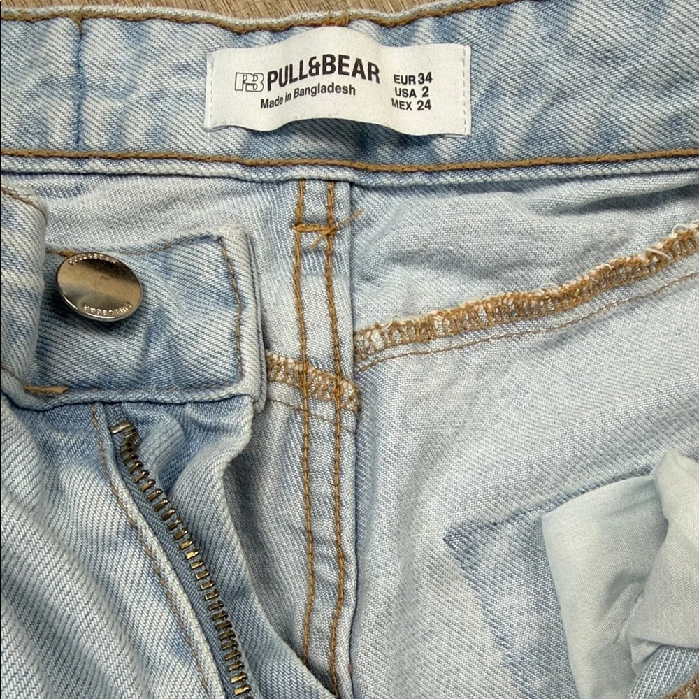 Pull & Bear Wide Leg Patchwork Jeans with‎ Frayed Hems. Size 2 - Picture 5 of 5